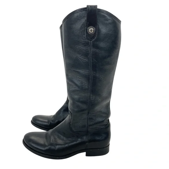 Frye Melissa Button Riding Boots 7 1/2 Black - Picture 8 of 16